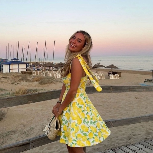 ZARA BLOGGERS’ FAVORITE PRINTED LINEN BLEND MINI DRESS - Picture 6 of 16